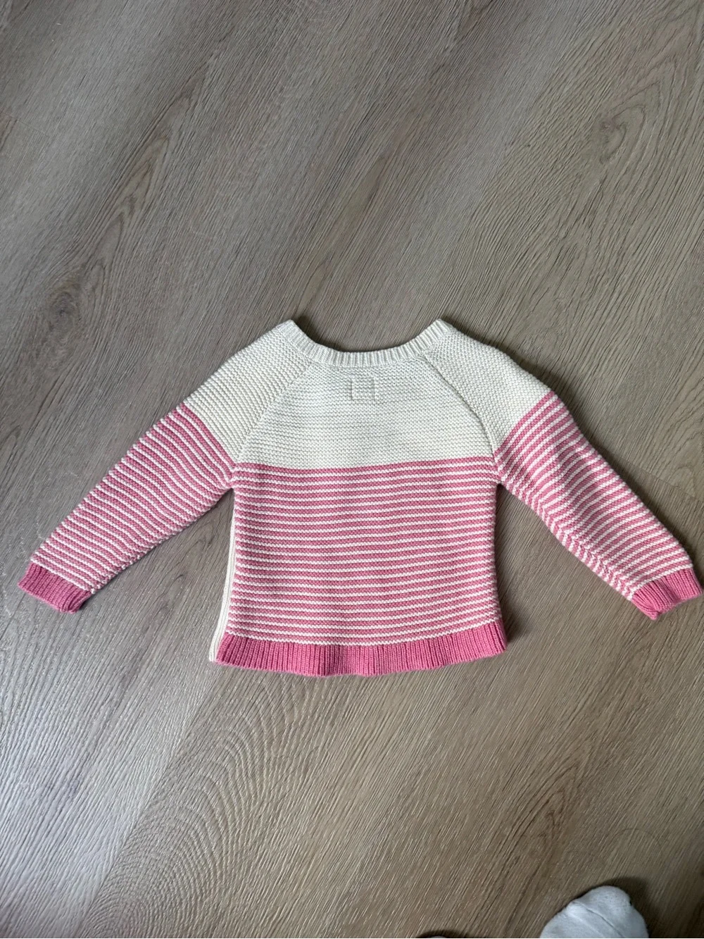 GAP Cream & Pink Knit Hoodies and Striped Sweater Set sizes 6-24 months